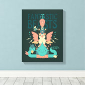 スーツケースから出てくる風変わりな獣 キャンバスプリント (インサイチュ (ウッドフロア))