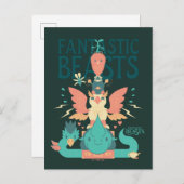 スーツケースから出てくる風変わりな獣 ポストカード (正面/裏面)