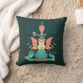 スーツケースから漫画の怪獣が登場 クッション (ブランケット)