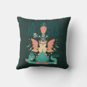 スーツケースから漫画の怪獣が登場 クッション (裏面)