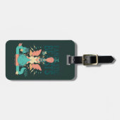 スーツケースから漫画の怪獣が登場 ラゲッジタグ (正面横)