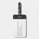 スーツケースから漫画の怪獣が登場 ラゲッジタグ (裏面縦)