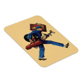 スーツケースとゴルフクラブを持つ、ユニフォームのヴィンテージのベルボーイ マグネット (右側)