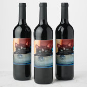 スーツケースにフェリーニ、準備ができて（心 – ）旅行 –  ワインラベル (ボトル)