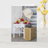 スーツケースにヴィンテージカメラ カード (黄色い花)