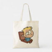 スーツケースのトートバッグに入った子ども トートバッグ (裏面)