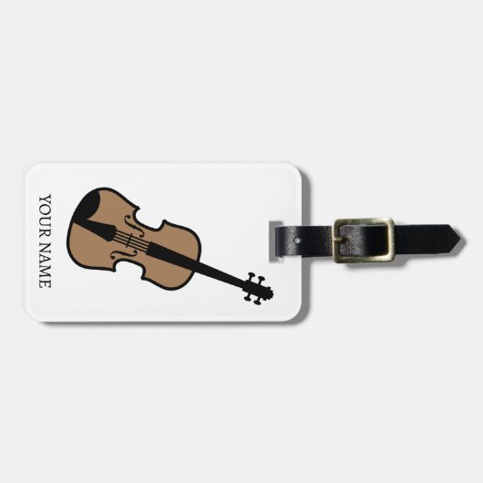 スーツケースのバイオリンのロゴ旅行荷物タグ ラゲッジタグ (正面横)