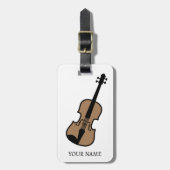 スーツケースのバイオリンのロゴ旅行荷物タグ ラゲッジタグ (正面縦)
