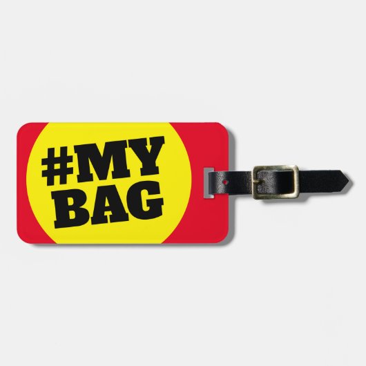 スーツケースのバッグ旅行荷物タグをハッシュタグ付け ラゲッジタグ (正面横)