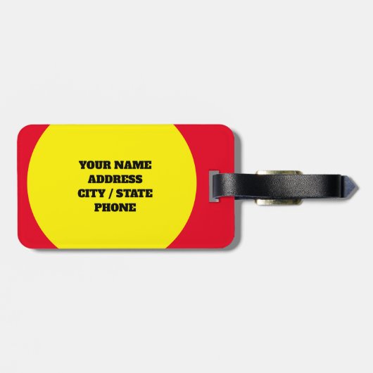 スーツケースのバッグ旅行荷物タグをハッシュタグ付け ラゲッジタグ (裏面横)