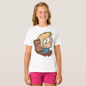 スーツケースの女の子Tシャツを着た子 Tシャツ (正面フル)