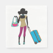 スーツケースを持った人 スタンダードランチョンナプキン (正面)