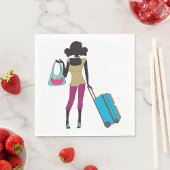 スーツケースを持った人 スタンダードランチョンナプキン