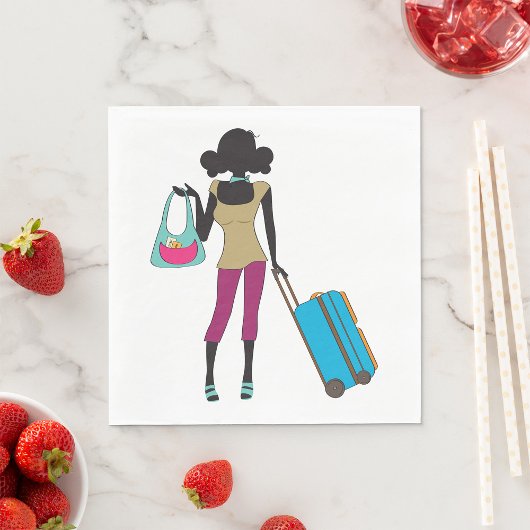 スーツケースを持った人 スタンダードランチョンナプキン