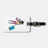 スーツケースを持った人 ラゲッジタグ (正面横)