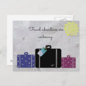 スーツケースを持って冒険をする ポストカード (正面/裏面)