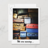 スーツケースを積み重ねて運んでいる 案内ポストカード (正面/裏面)