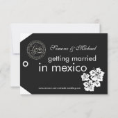 スーツケースタグ Save the Dates クラシック ブラック&ホワイト セーブザデート (裏面)