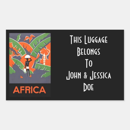 スーツケースパーソナライズされた旅行のステッカーのタグ付け 長方形シール (正面)
