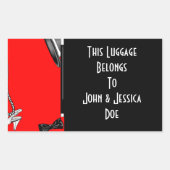 スーツケースパーソナライズされた旅行のステッカーのタグ付け 長方形シール (正面)