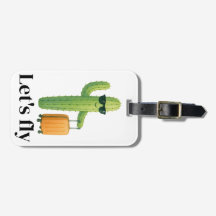 スーツケース付きサボテン荷札