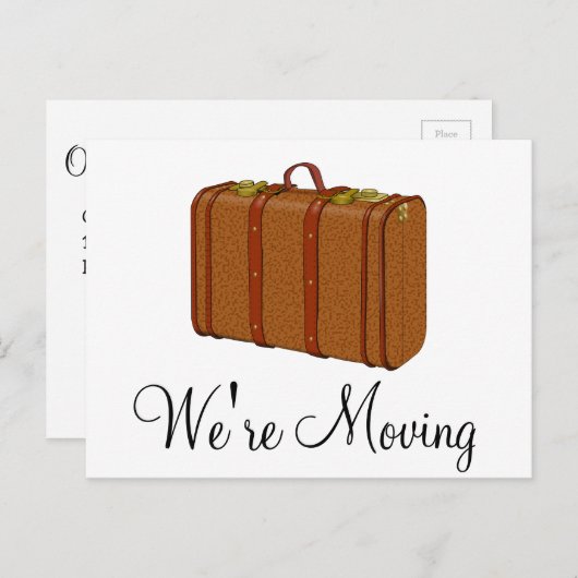 スーツケース通知はがきを移動する 案内ポストカード (正面/裏面)