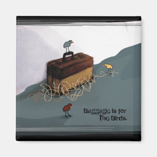 スーツケース鳥マグネット マグネット (正面)