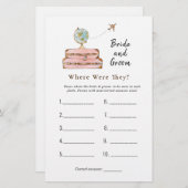 スーツケース「どこにいた」ブライダルシャワーゲーム (正面/裏面)