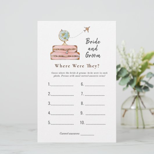 スーツケース「どこにいた」ブライダルシャワーゲーム (スタンド正面)