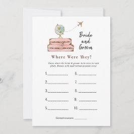スーツケース「どこにいた」ブライダルシャワーゲーム 招待状