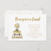 スーツケース + グローブ ハネムーン基金 封入カード 招待状 (正面/裏面)