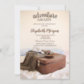 スーツケース 帽子 口紅 引退パーティー 招待状 (正面)