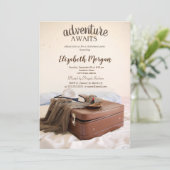 スーツケース 帽子 口紅 引退パーティー 招待状 (スタンド正面)