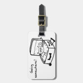 スーツケース-旅行者のためのおもしろいなギフトの怒っている猫 ラゲッジタグ (正面縦)