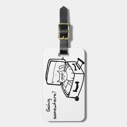 スーツケース-旅行者のためのおもしろいなギフトの怒っている猫 ラゲッジタグ (正面縦)
