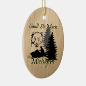 スーツステマリーミシガンスノーモービルベアセラミック セラミックオーナメント (右)