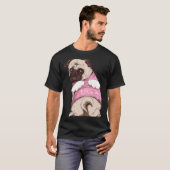 スーツ姿と天使の羽を持つかわいいパグの犬のレディー Cl Tシャツ (正面フル)