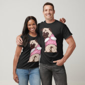 スーツ姿と天使の羽を持つかわいいパグの犬のレディー Cl Tシャツ (ユニセックス)