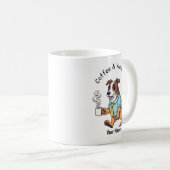 スーツ姿のウィペット犬がかっこいいコーヒー コーヒーマグカップ (正面右)