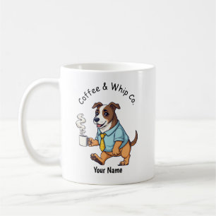 スーツ姿のウィペット犬がかっこいいコーヒー コーヒーマグカップ