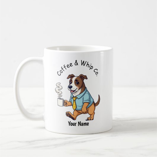スーツ姿のウィペット犬がかっこいいコーヒー コーヒーマグカップ (左)