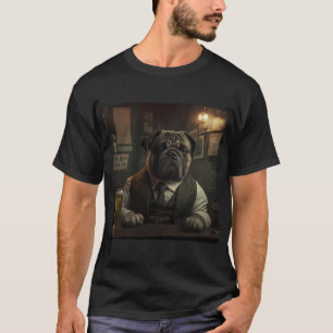 スーツ姿のプグ犬 Peaky Blinders AI生成画像 Tシャツ