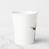 スーツ姿のプロフェッショナルビジネスマン 指差しポインタ 紙コップ (右)