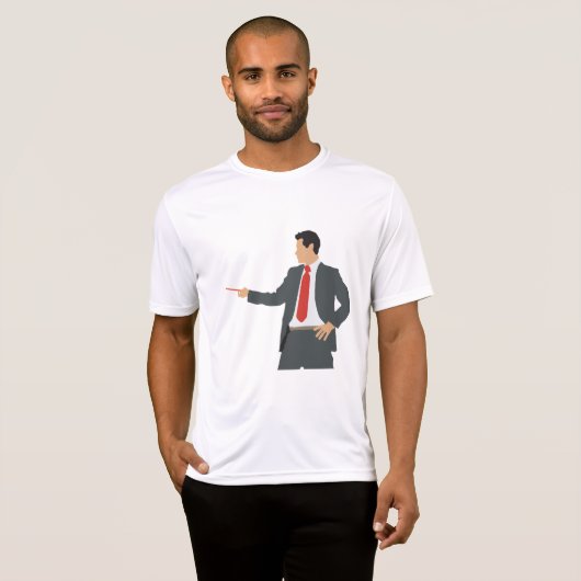 スーツ姿のポインターを持つビジネスマン Tシャツ (正面フル)