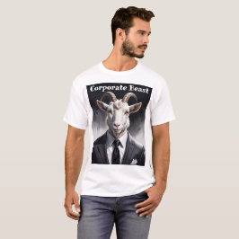 スーツ姿のヤギのシュールなキャラクター Tシャツ