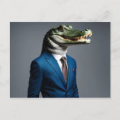 スーツ姿のワニ ポストカード (正面)