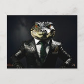 スーツ姿のワニ ポストカード (正面)