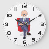 スーツ姿の心理士がメモをとっている ラージ壁時計 (正面)