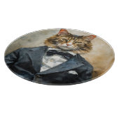 スーツ姿の猫 カッティングボード (角)