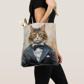 スーツ姿の猫 トートバッグ (クローズアップ)